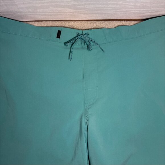 Far West Swim Shorts Mens Turquoise Drawstring 2XL Elastic Waist Pocket Lining - Picture 2 of 10